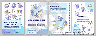 Food safety hazards blue gradient brochure template Vector Illustration