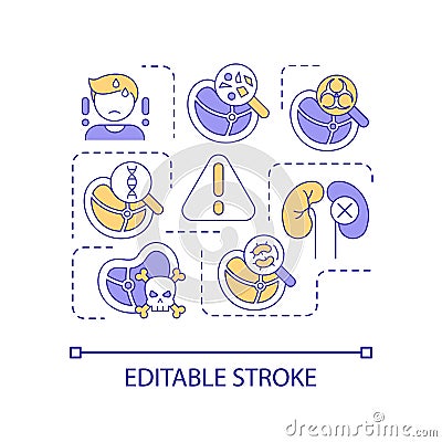 Food safety hazards concept icon Vector Illustration