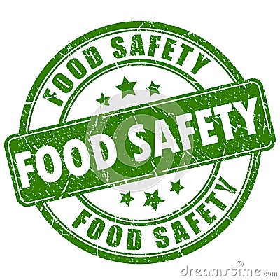 Food safety rubber stamp Vector Illustration