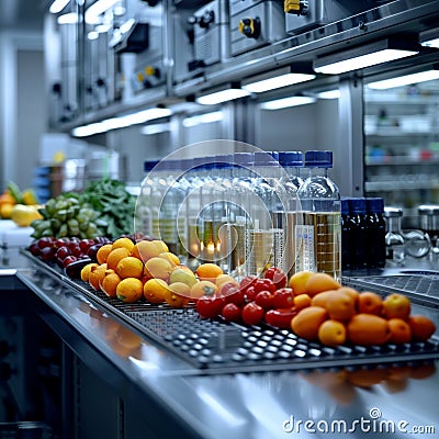 Food science lab conducts nutritional analysis for research purposes Stock Photo