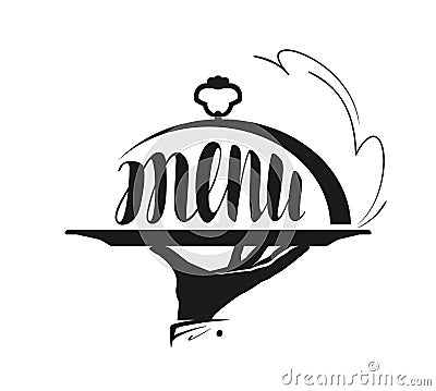 Food service, catering logo. Icon for design menu restaurant or cafe. Vector Illustration