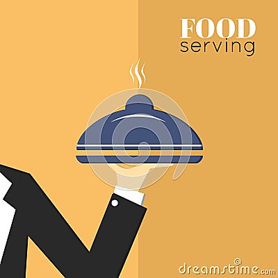 Food serving tray platter Vector Illustration