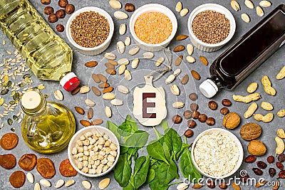 Food is source of vitamin E Stock Photo