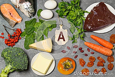 Food is source of vitamin A Stock Photo