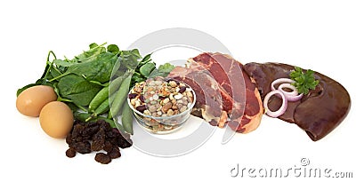 Food Sources of Iron Stock Photo