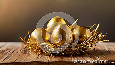 Golden Eggs Stock Photo