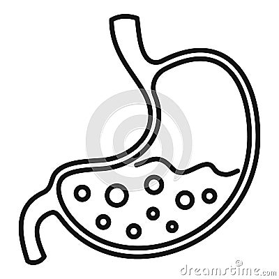 Food stomach icon, outline style Vector Illustration