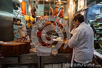 Food stores in Hong Kong Editorial Stock Photo