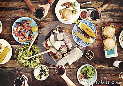 Food Table Delicious Meal Prepare Cuisine Concept Stock Photo