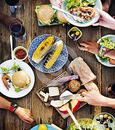 Food Table Delicious Meal Prepare Cuisine Concept Stock Photo