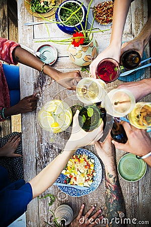 Food Table Healthy Delicious Organic Meal Concept Stock Photo