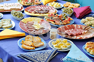 Food table Stock Photo