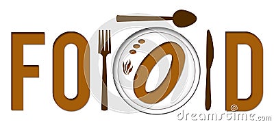 Food Text With Plate Stock Photo