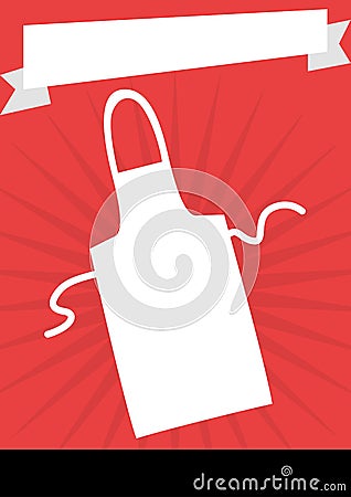 Food themed flyer layout with white apron Vector Illustration
