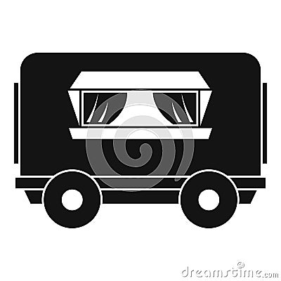 Food trailer icon, simple style Vector Illustration