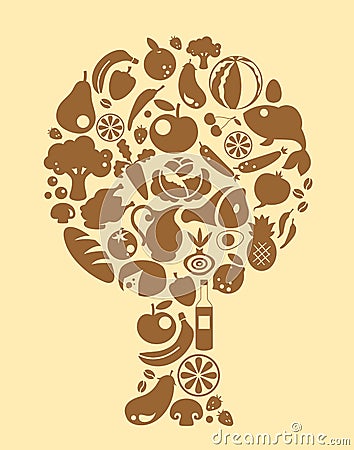 Food Tree Vector Illustration