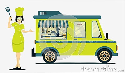 Food Truck Vector Illustration