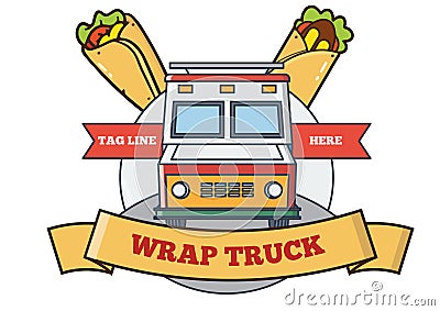 Food truck logo design specialized in wraps image Stock Photo