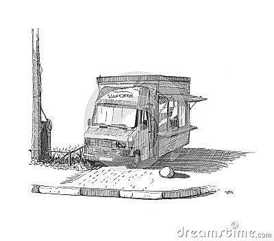 Food truck, Saint Petersburg Vector Illustration