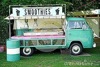 Food truck selling smoothies Stock Photo