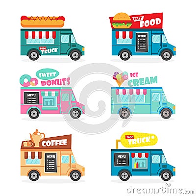 Food truck set Vector Illustration