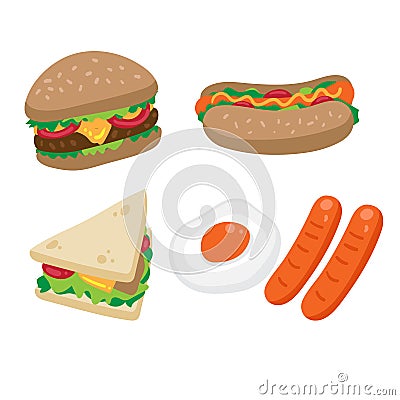 Food vector collection design Stock Photo