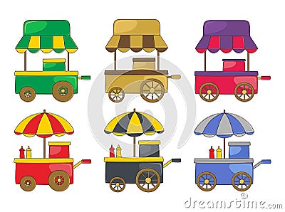 Food vendor cart Vector Illustration