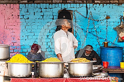 Food vendor New Delhi Editorial Stock Photo