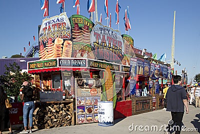 Food vendors at State Fair of Texas Dallas Editorial Stock Photo