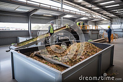 food waste recycling facility, transforming leftover produce into new products Stock Photo
