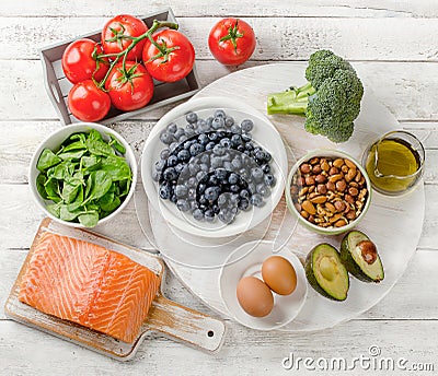 Foods for healthy brain. Stock Photo