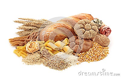 Foods high in carbohydrate Stock Photo