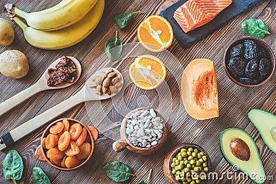 Foods That Are High in Potassium Stock Photo