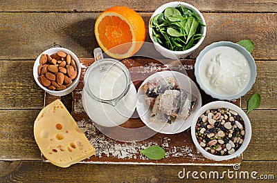 Foods Highest in Calcium Stock Photo