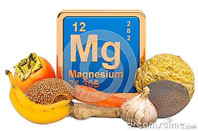 Foods Highest in Magnesium, 3D rendering Stock Photo
