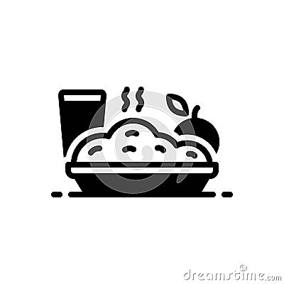 Black solid icon for Foods, nourishment and meal Stock Photo
