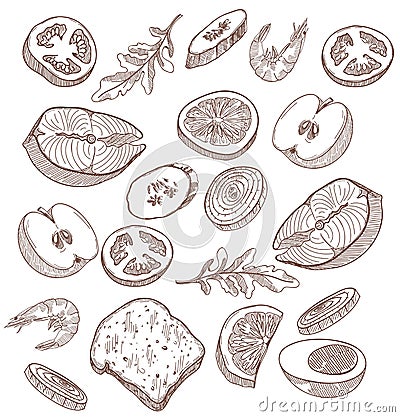 Foodstuffs Vector Illustration