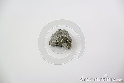Fool`s gold pyrite isolated on white background Stock Photo