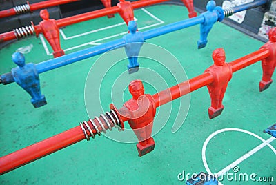 Foosball table player Stock Photo