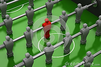 Foosball table with red player Stock Photo