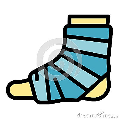 Foot bandage icon color outline vector Vector Illustration