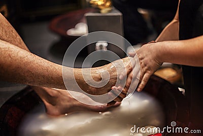 Foot bath Stock Photo