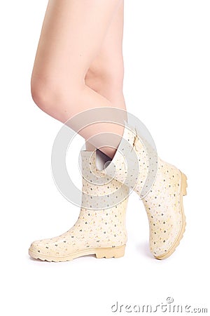Foot in boots Stock Photo