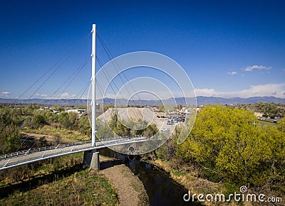 Foot bridge in Arvada Colorado Stock Photo