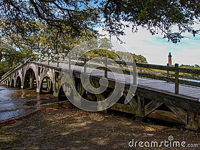 Foot Bridge at Currituck Heritage Park Stock Photo