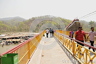 foot bridge over kosi river at 