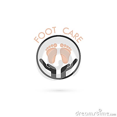 Foot Care Logo.Human foot icon.Foot spa concept.Vector Vector Illustration