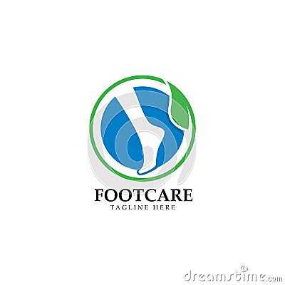 Foot care logo template design Vector Illustration