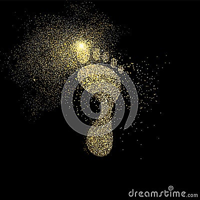 Foot gold glitter art concept symbol illustration Vector Illustration