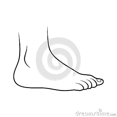 Foot icon outline design isolated on white background Vector Illustration